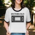 80s VHS Video Cassette Nostalgia Unisex Cotton Ringer T-Shirt