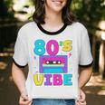 80's Vibe Retro Style Cassette Tape Nostalgia 1980s Party Unisex Cotton Ringer T-Shirt