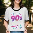 90's Party 90s Nostalgia Retro Rave Dance Music Unisex Cotton Ringer T-Shirt