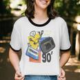 90s Retro Cassette And Walkman Nostalgia Graphic Tee Unisex Cotton Ringer T-Shirt