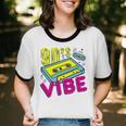 90's Vibe Retro Style Cassette Tape Nostalgia 1990s Party Unisex Cotton Ringer T-Shirt
