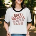 Anti Social Moms Club On Back Retro Introvert Unsociable Unisex Cotton Ringer T-Shirt Anti Social Moms Club On Back Retro Introvert Unsociable Unisex Cotton Ringer T-Shirt