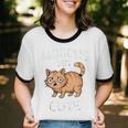 Anxious But Cute Anxiety Meme Cat Lover Introvert For Men Women Unisex Cotton Ringer T-Shirt