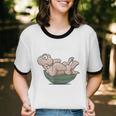 Awkward Turtle Upside Down Witty Comical Introvert Unisex Cotton Ringer T-Shirt