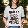 Bad At People Ferret Introvert Saying Slogan Unisex Cotton Ringer T-Shirt Bad At People Ferret Introvert Saying Slogan Unisex Cotton Ringer T-Shirt