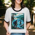 Bigfoot Sasquatch Loch Ness Monster Introvert Bruh Unisex Cotton Ringer T-Shirt