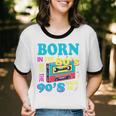 Born In The 80's But 90's Made Me Nostalgia Cassette Tape Premium Tri-Blend Unisex Cotton Ringer T-Shirt