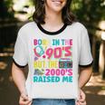 Born In The 90's But The 2000's Raised Me Y2K Nostalgia Unisex Cotton Ringer T-Shirt
