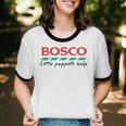 Bosco Little Puppets Help Irish Nostalgia Retro 80s Premium Tri-Blend Unisex Cotton Ringer T-Shirt