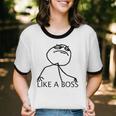 Like A Boss Rage Comic Meme Classic Internet Nostalgia Tee Unisex Cotton Ringer T-Shirt