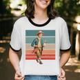 Boy Goose Vintage Rural Pastoral Charm Nostalgia Simple Life Unisex Cotton Ringer T-Shirt