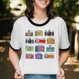 Camera Hand Drawn Old Nostalgia Retro Lens Styles Unisex Cotton Ringer T-Shirt