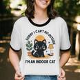 Cat Shirt Introvert Sorry I Can’t Go I’m An Indoor Cat Unisex Cotton Ringer T-Shirt
