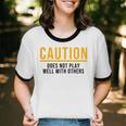 Caution Does Not Play Well With Others Introvert Unisex Cotton Ringer T-Shirt