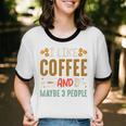 Coffee & Introvert Humor Tee Quote Cute Font Unisex Cotton Ringer T-Shirt