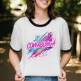 Cowabunga Retro 80s 90s Nostalgia Slang Neon Grunge Art Unisex Cotton Ringer T-Shirt