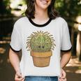 Cute Golden Barrel Cactus Introvert Distressed Unisex Cotton Ringer T-Shirt Cute Golden Barrel Cactus Introvert Distressed Unisex Cotton Ringer T-Shirt