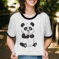 Cute Introvert Vibes – Panda Hello & Goodbye Unisex Cotton Ringer T-Shirt Cute Introvert Vibes – Panda Hello & Goodbye Unisex Cotton Ringer T-Shirt