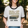 Dial Up Survivor Retro 90s Internet Nostalgia Unisex Cotton Ringer T-Shirt