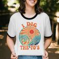 I Dig The 70s Aesthetic Nostalgia 1970's Retro 70s Party Unisex Cotton Ringer T-Shirt