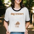 Dog-Trovert Shih Tzu Humor Definition Introvert Unisex Cotton Ringer T-Shirt