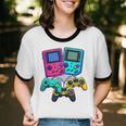 Eighties Console Controller Gaming Player Gadget Nostalgia Unisex Cotton Ringer T-Shirt