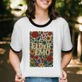 Elder Emo Floral Gothic Vintage Nostalgia Premium Tri-Blend Unisex Cotton Ringer T-Shirt