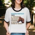 Equinetrovert Definition Equine Horse Riding Introvert Unisex Cotton Ringer T-Shirt