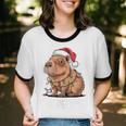 Ew People Capybara Christmas Lights Introvert Humor Unisex Cotton Ringer T-Shirt Ew People Capybara Christmas Lights Introvert Humor Unisex Cotton Ringer T-Shirt