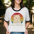 Ew People Introvert Cat Lover Crazy Colorful Cat Lady Unisex Cotton Ringer T-Shirt