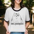 Ew People Introvert Sayings Sarcastic Cat Quote Unisex Cotton Ringer T-Shirt