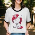 Ew People Unicorn Sarcastic Humor Introvert Unisex Cotton Ringer T-Shirt