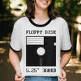 Floppy Disk Computer Nostalgia Fun PC Enthusiast History Unisex Cotton Ringer T-Shirt