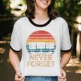 Floppy VHS Cassette Never Forget Retro 80s 90s Nostalgia Unisex Cotton Ringer T-Shirt