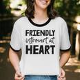 Friendly Introvert At Heart Unisex Cotton Ringer T-Shirt