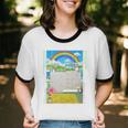 Frutiger Aero Aesthetic Rainbow Glitch Art Unisex Cotton Ringer T-Shirt