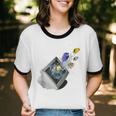 Frutiger Aero Aesthetic Tech Computer Aquarium Fishes Unisex Cotton Ringer T-Shirt