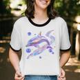 Frutiger Aero Y2K Chrome Dolphin Unisex Cotton Ringer T-Shirt
