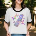 Frutiger Aero Y2K Chrome Phone Butterfly Unisex Cotton Ringer T-Shirt