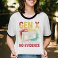 Gen X Lots Of Memories No Evidence Retro Nostalgia Humor Unisex Cotton Ringer T-Shirt