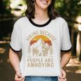 Hiking Because People Are Annoying Introvert Unisex Cotton Ringer T-Shirt