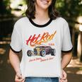 Hotrod Vintage Style Car Nostalgia Hotrod Distressed Premium Tri-Blend Unisex Cotton Ringer T-Shirt