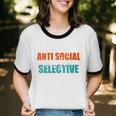 I'm Not Anti-Social But I'm Selective Introvert Unisex Cotton Ringer T-Shirt I'm Not Anti-Social But I'm Selective Introvert Unisex Cotton Ringer T-Shirt