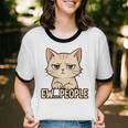 Introvert Anime Cat Ew People Unisex Cotton Ringer T-Shirt