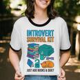 Introvert Book Lover Introvert Survival Kit Unisex Cotton Ringer T-Shirt Introvert Book Lover Introvert Survival Kit Unisex Cotton Ringer T-Shirt