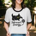 Introvert Energy Cat Love Cat Meme Unisex Cotton Ringer T-Shirt