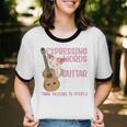 Introvert Guitarist Expressing Words Through Guitar Melody Unisex Cotton Ringer T-Shirt Introvert Guitarist Expressing Words Through Guitar Melody Unisex Cotton Ringer T-Shirt