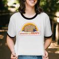 Introvert Me Happy Retro Sunset Capybara Tee Unisex Cotton Ringer T-Shirt