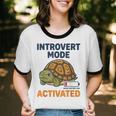 Introvert Mode Activated Low Social Battery Box Turtle Unisex Cotton Ringer T-Shirt Introvert Mode Activated Low Social Battery Box Turtle Unisex Cotton Ringer T-Shirt