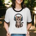 Introvert Mode Cat With Headphones Kitten Lover Unisex Cotton Ringer T-Shirt Introvert Mode Cat With Headphones Kitten Lover Unisex Cotton Ringer T-Shirt